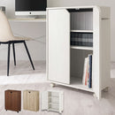 キャスター付き収納ラック 本棚 扉付き キャスター付き 3段 可動棚 ラック 収納棚 コミック A4 木目調 ぼん家具