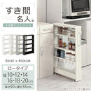 すき間ワゴンラック ロータイプ〔幅10～20cm〕 隙間収納ラック ロータイプ キャスター付き 可動棚 キッチン ワゴン 薄型 ぼん家具