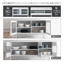キッチンボード〔幅90cm／幅120cm〕 食器棚 レンジ台 キッチンボード レンジボード 大型レンジ 炊飯器 収納 大容量 コンセント カウンター天板 ガラス扉 引き出し キッチン 収納棚 ぼん家具