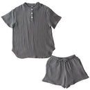 パジャマ〔半袖・レディース〕 パジャマ レディース 半袖 半ズボン S M L ルームウエア セット レディースパジャマ 3重ガーゼ 綿100% コットン 部屋着 前開き おしゃれ recorela ぼん家具