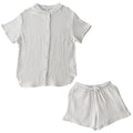 パジャマ〔半袖・レディース〕 パジャマ レディース 半袖 半ズボン S M L ルームウエア セット レディースパジャマ 3重ガーゼ 綿100% コットン 部屋着 前開き おしゃれ recorela ぼん家具