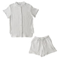 パジャマ〔半袖・レディース〕 パジャマ レディース 半袖 半ズボン S M L ルームウエア セット レディースパジャマ 3重ガーゼ 綿100% コットン 部屋着 前開き おしゃれ recorela ぼん家具