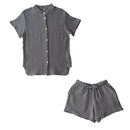 パジャマ〔半袖・レディース〕 パジャマ レディース 半袖 半ズボン S M L ルームウエア セット レディースパジャマ 3重ガーゼ 綿100% コットン 部屋着 前開き おしゃれ recorela ぼん家具