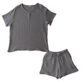 ルームウェア〔半袖・レディース〕 パジャマ レディース 半袖 半ズボン S M L ルームウエア セット 寝巻 3重ガーゼ 綿100% コットン ハーフパンツ ウエストゴム おしゃれ recorela ぼん家具