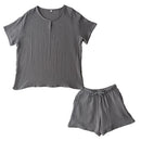 ルームウェア〔半袖・レディース〕 パジャマ レディース 半袖 半ズボン S M L ルームウエア セット 寝巻 3重ガーゼ 綿100% コットン ハーフパンツ ウエストゴム おしゃれ recorela ぼん家具