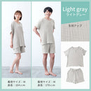 ルームウェア〔半袖・男女兼用〕 パジャマ メンズ レディース 半袖 半ズボン S M L ルームウエア セット 3重ガーゼ 綿100% コットン ハーフパンツ ウエストゴム おしゃれ recorela ぼん家具