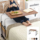ベッドテーブル ロング 幅80cm×奥行40cm 昇降式 キャスター付きで移動が楽ラクセミダブルサイズまで高さ横幅調整可能 ベッドでの食事に 介護用   ぼん家具