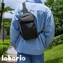 laborioショルダーバッグ ボディバッグ ショルダーバッグ 肩掛け 斜めがけ 大容量 収納力 ブラック 黒 無地 多機能 サブストラップ ポケット 男前 メンズ レディース シンプル Laborio