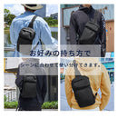 laborioショルダーバッグ ボディバッグ ショルダーバッグ 肩掛け 斜めがけ 大容量 収納力 ブラック 黒 無地 多機能 サブストラップ ポケット 男前 メンズ レディース シンプル Laborio