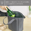 laborioランチバッグ お弁当バッグ 保冷バッグ ランチバッグ トート ペットボトル 水筒 弁当箱 弁当袋 保冷 保温 手提げ マチ広 ポケット付き スクエア型 通勤 通学 新生活 Laborio