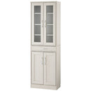 キッチン収納〔食器棚・ハイタイプ〕 キッチンキャビネット ハイタイプ 可動棚 引き出し ガラス扉付き 食器棚 収納 木目調 ぼん家具