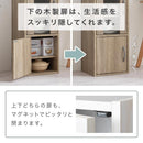 コンパクト食器棚 キッチンキャビネット ロータイプ 可動棚 ガラス扉付き 食器棚 スリム 収納 木目調 ぼん家具