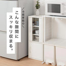 コンパクト食器棚 キッチンキャビネット ロータイプ 可動棚 ガラス扉付き 食器棚 スリム 収納 木目調 ぼん家具