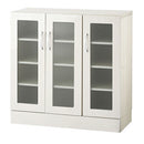 キッチン収納〔食器棚・ロータイプ〕 キッチンキャビネット ロータイプ 4段 可動棚 ガラス扉付き 食器棚 収納 木目調 北欧 ぼん家具