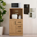 キッチン収納〔レンジ台・ミドルタイプ〕 レンジボード スライド棚 可動棚 引き出し コンセント 扉付き 食器棚 収納 キッチン 木製 ぼん家具