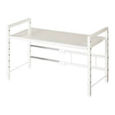 伸縮キッチンラック〔1段〕 レンジ上ラック 伸縮式 可動棚 トースター台 カウンター上 キッチン 調味料 スチール ぼん家具