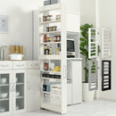 すき間ワゴンラック ハイタイプ〔幅10～20cm〕 隙間収納ラック ハイタイプ キャスター付き 可動棚 キッチン ワゴン 薄型 ぼん家具