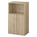 扉付き収納ラック キッチンボード 3段 可動棚 扉付き コンパクト 食器棚 収納 キッチン 木目調 ぼん家具