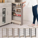 ワゴンラック ロータイプ〔幅10～14cm〕 隙間収納ラック ロータイプ ワゴン 可動棚 韓国インテリア グレージュ スリム PUTUPUTU