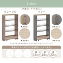 ワゴンラック ロータイプ〔幅16～20cm〕 隙間収納ラック ロータイプ ワゴン 可動棚 韓国インテリア グレージュ スリム PUTUPUTU