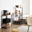 キッチンラック 3段＋上棚付き 木製×スチール