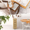 キッチンストッカー〔5段〕 キッチンワゴン 桐 キャスター付き 5段 引き出し フック ラック 収納 野菜 ストッカー 木製 ぼん家具