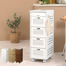 キッチンストッカー〔5段〕 キッチンワゴン 桐 キャスター付き 5段 引き出し フック ラック 収納 野菜 ストッカー 木製 ぼん家具