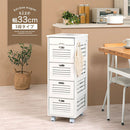 キッチンストッカー〔5段〕 キッチンワゴン 桐 キャスター付き 5段 引き出し フック ラック 収納 野菜 ストッカー 木製 ぼん家具