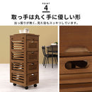 キッチンストッカー〔5段〕 キッチンワゴン 桐 キャスター付き 5段 引き出し フック ラック 収納 野菜 ストッカー 木製 ぼん家具