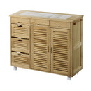 キッチンワゴン〔2枚扉タイプ〕 キッチンワゴン 桐 キャスター付き 引き出し 扉付き 可動棚 ラック 収納 ストッカー 木製 ぼん家具