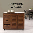 キッチンワゴン〔2枚扉タイプ〕 キッチンワゴン 桐 キャスター付き 引き出し 扉付き 可動棚 ラック 収納 ストッカー 木製 ぼん家具