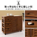 キッチンワゴン〔2枚扉タイプ〕 キッチンワゴン 桐 キャスター付き 引き出し 扉付き 可動棚 ラック 収納 ストッカー 木製 ぼん家具