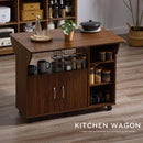 キッチンワゴン キッチン収納 キッチンカウンター 天板 拡張 調理台 キッチンワゴン 折りたたみ キッチン 作業台 キャスター付き ワゴン ラック 木製 扉付き 可動棚 ぼん家具