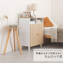 キャビネット〔H〕幅60cm 開き戸2扉 オープン2列 キャビネット リビングボード リビング 収納 可動 棚 2段 オープンスペース 扉 脚付き TV台 収納家具 寝室 玄関収納 キッチン収納 マルチラック 北欧 ぼん家具
