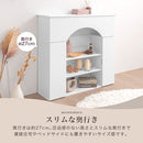 マントルピース風収納棚〔幅90cm〕 マントルピース風 収納棚 3段 可動棚 大理石調天板 奥行スリム 韓国インテリア ぼん家具