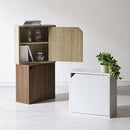 キューブボックス収納〔幅35cm・薄型〕 カラーボックス キューブボックス 収納ボックス 棚 2段 収納棚 扉付き 薄型 スリム 木製 おしゃれ 北欧 棚付き 収納 正方形 35cm 積み重ね ミニ ぼん家具