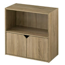 収納ボックス カラーボックス キューブボックス 2段 扉付き リビング収納 本棚 ディスプレイラック 約 幅60 奥行30 高さ60 cm ロータイプ 扉 収納棚 木製 収納 ぼん家具