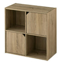 収納ボックス カラーボックス キューブボックス 2段 扉付き リビング収納 本棚 ディスプレイラック 約 幅60 奥行30 高さ60 cm ロータイプ 扉 収納棚 木製 収納 ぼん家具