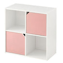 収納ボックス カラーボックス キューブボックス 2段 扉付き リビング収納 本棚 ディスプレイラック 約 幅60 奥行30 高さ60 cm ロータイプ 扉 収納棚 木製 収納 ぼん家具