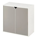 収納ボックス カラーボックス キューブボックス 2段 扉付き リビング収納 本棚 ディスプレイラック 約 幅60 奥行30 高さ60 cm ロータイプ 扉 収納棚 木製 収納 ぼん家具