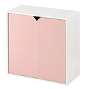 収納ボックス カラーボックス キューブボックス 2段 扉付き リビング収納 本棚 ディスプレイラック 約 幅60 奥行30 高さ60 cm ロータイプ 扉 収納棚 木製 収納 ぼん家具