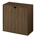 収納ボックス カラーボックス キューブボックス 2段 扉付き リビング収納 本棚 ディスプレイラック 約 幅60 奥行30 高さ60 cm ロータイプ 扉 収納棚 木製 収納 ぼん家具