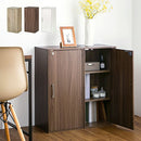 鍵付き収納ボックス〔ハイタイプ〕 カラーボックス 扉付き 鍵付き 3段 収納ラック 木目柄 スリム コンパクト 奥行 29 鍵付き収納 ハイタイプ 貴重品 事務所 管理 収納 木製 シンプル おしゃれ ぼん家具