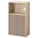 扉付き収納ラック キッチンボード 3段 可動棚 扉付き 韓国インテリア グレージュ 食器棚 収納 PUTUPUTU