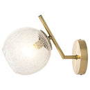 ブラケットライト 1灯 ガラス ブラケットライト LED 壁掛け 照明器具 おしゃれ ガラス 丸 真鍮 風 照明 玄関 洗面台 廊下 透明 クラックガラス 泡ガラス アンティーク noji ノジー noji