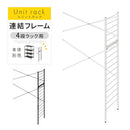 ユニットラック〔追加連結フレーム・4段ラック用〕 連結フレーム 4段ラック用 本体別売り 当店 ユニットラック 専用 4段ラック 連結可能 追加 フレーム ユニットシェルフ スチール ラック 付け足し ぼん家具