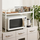 伸縮キッチンラック〔1段〕 レンジ上ラック 伸縮式 可動棚 トースター台 カウンター上 キッチン 調味料 スチール ぼん家具