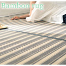 竹ラグカーペット〔185×185cm〕 竹ラグ 竹カーペット バンブーラグ おしゃれ ラグ カーペット 夏用 滑り止め 185×185 正方形 冷感 生地 竹 ラグマット ボーダー ストライプ 折りたたみ ぼん家具
