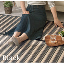 竹ラグカーペット〔185×185cm〕 竹ラグ 竹カーペット バンブーラグ おしゃれ ラグ カーペット 夏用 滑り止め 185×185 正方形 冷感 生地 竹 ラグマット ボーダー ストライプ 折りたたみ ぼん家具