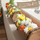 木製樽プランター プランター 花壇 ガーデニング 鉢 寄せ植え かご おしゃれ 木製 屋外 室内 スリム 軽量 長方形 横長 樽 ボックス 50cm 園芸 菜園 ベランダ 玄関 ぼん家具